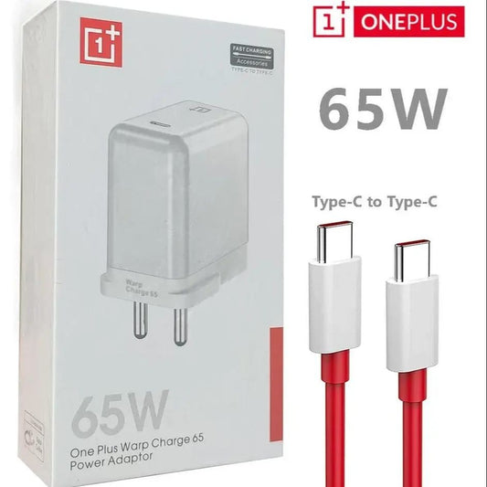 Original Oneplus Warp Charger 65w Power Adapter - Fast USB-C To USB-C Charging Cable