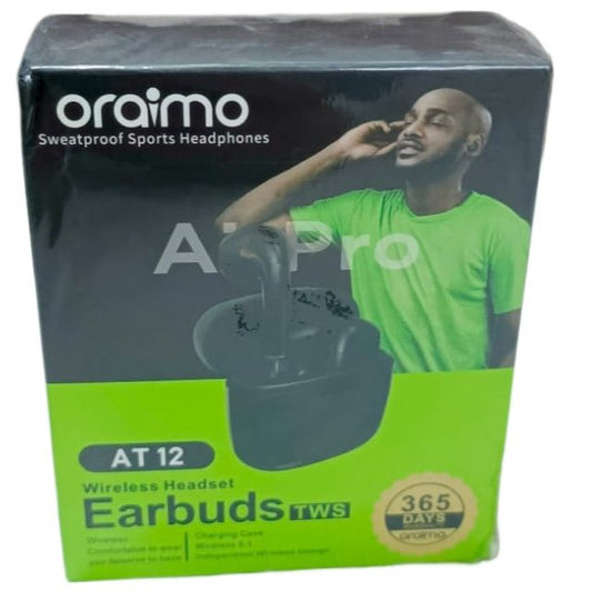 Oraimo Sweatproof Sports Headphones AT12 Wireless Headset Earbuds TWS