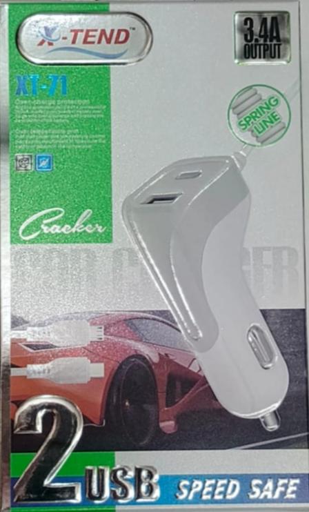 Car Charger XT-71 With ( Type-B,C )